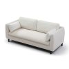 Pillowed Back Cushions and Rounded Arms, Durable Modern Upholstered Fabric Sofa for Home, Apartment, Dorm