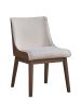 ACME Ginny Side Chair (Set-2), White Boucle, Brown Velvet & Walnut Finish DN02308