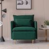 Modern fabric accent armchair;  upholstered single sofa chair;  Emerald Cotton Linen-30.7''