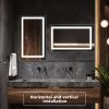 LED Bathroom Vanity Mirror with Front Light,40*24 inch, Anti Fog, Dimmable,Color Temper 5000K,Night Light,Both Vertical and Horizontal Wall Mounted Va