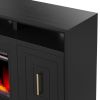 Bridgevine Home Sunset 83 inch Electric Fireplace TV Stand for TVs up to 95 inches, Black Finish