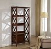 4 Tier Bookcases, 67'' Bookshelf with Sturdy Solid Frame, Shelves for Home and Office Organizer, Walnut