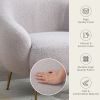 Orisfur. Modern Comfy Leisure Accent Chair, Teddy Short Plush Particle Velvet Armchair with Ottoman for Living Room