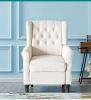 Modern Beige Fabric Recliner Sofa Living room Home Theater Single Reclining Armchair With Adjustable Back And Padded Cushion For Living room And Bedro