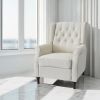Modern Beige Fabric Recliner Sofa Living room Home Theater Single Reclining Armchair With Adjustable Back And Padded Cushion For Living room And Bedro