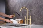 Bridge Kitchen Faucet with Pull-Down Sprayhead in Spot