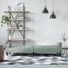 Sofa Bed with Armrests Light Gray Velvet
