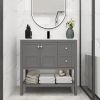 Bathroom Vanity With Soft Close Drawers and Gel Basin; 36x18