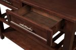 Console Sofa Table with 2 Storage Drawers and 2 Tiers Shelves, Mid-Century Style 42'' Solid Wood Buffet Sideboard for Living Room Furniture Kitchen Di