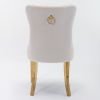 A&A Furniture,Nikki Collection Modern, High-end Tufted Solid Wood Contemporary Velvet Upholstered Dining Chair with Golden Stainless Steel Plating Leg
