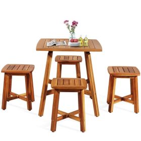 Backyard Garden Indoor Patio Dining Set 5 Piece Dining Table Set (Type: Dining Table Set, Color: As pic show)