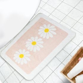 Bathroom Rug 20x32 inch Cute Daisy Bath Mat Soft Shaggy Bathroom Mats Non Slip Floor Carpet Microfiber Bath Mat Super Absorbent Machine Washable/Dry,B (16x24 inch: Beige)