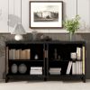 Modern TV Stand for 65-inch TV with Rattan Doors, Adjustable Shelves, Entertainment Center, Storage Sideboard, Cabinet for Living Room