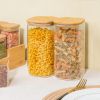 Airtight Food Storage Containers with Bamboo Lids, Plastic Kitchen and Pantry Organization Canisters for Cereal, DryFood, Flour and Sugar, BPA Free