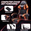 Ergonomic Gaming Chair with Footrest, PU Leather Video Game Chairs for Adults, Reclining Gamer Chair Office Chair with Lumbar Support, Comfortable Com