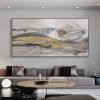 Hand Painted Oil Painting Large Abstract Mountain Painting Original Gold leaf Texture Landscape Painting Modern Minimalist Painting Living Room Hallwa
