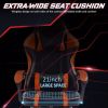 Ergonomic Gaming Chair with Footrest, PU Leather Video Game Chairs for Adults, Reclining Gamer Chair Office Chair with Lumbar Support, Comfortable Com