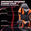 Ergonomic Gaming Chair with Footrest, PU Leather Video Game Chairs for Adults, Reclining Gamer Chair Office Chair with Lumbar Support, Comfortable Com